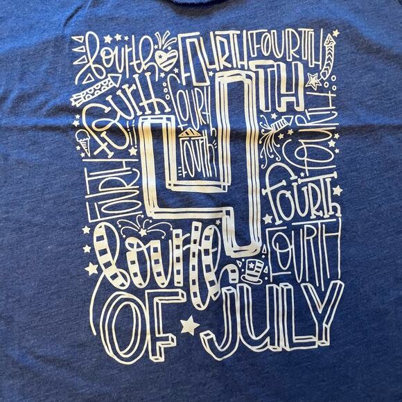 Next Level Apparel Blue White 4th Of July American Racerback Muscle Tank Size L - Picture 4 of 8